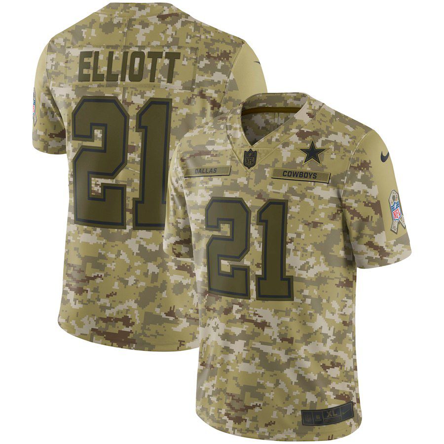 Men Dallas cowboys #21 Elliott Nike Camo Salute to Service Retired Player Limited NFL Jerseys->philadelphia eagles->NFL Jersey